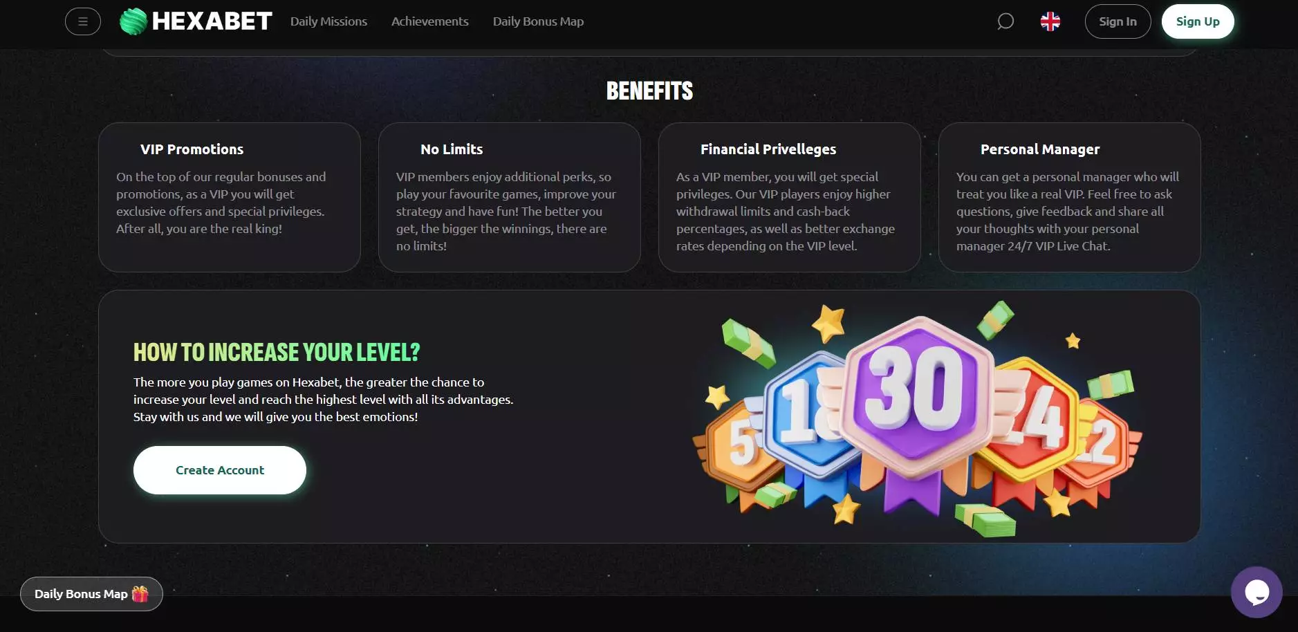 Hexabet Casino VIP Program