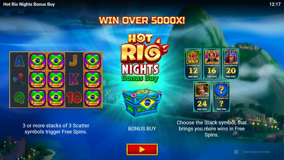 Hot Rio Nights Bonus Buy Homescreen