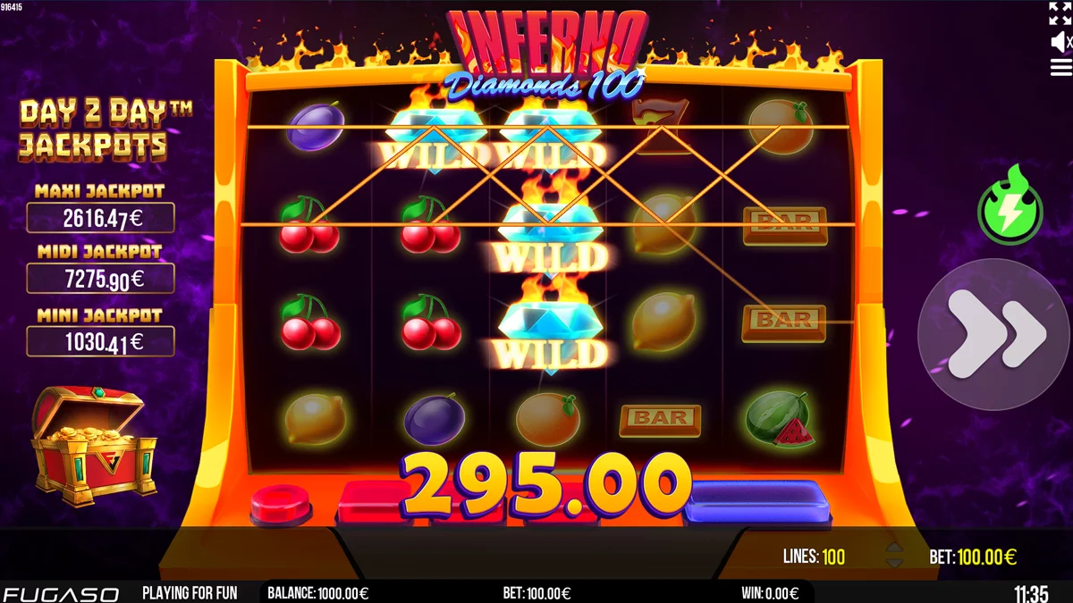 Inferno Diamonds 100 Win