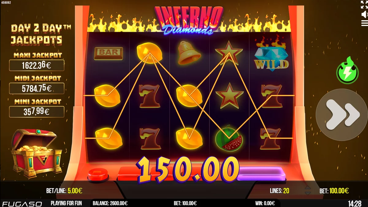 Inferno Diamonds Win