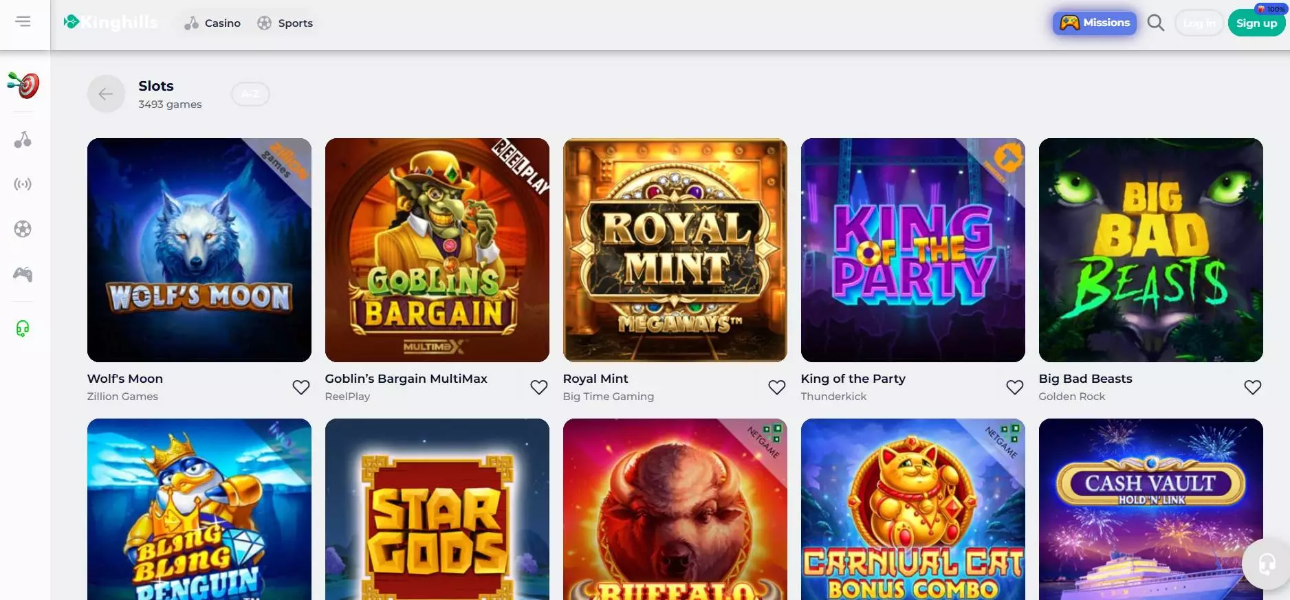 Kinghills Casino Slots Section