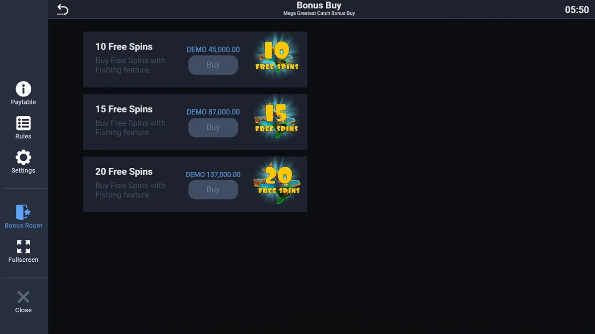 Mega Greatest Catch Bonus Buy