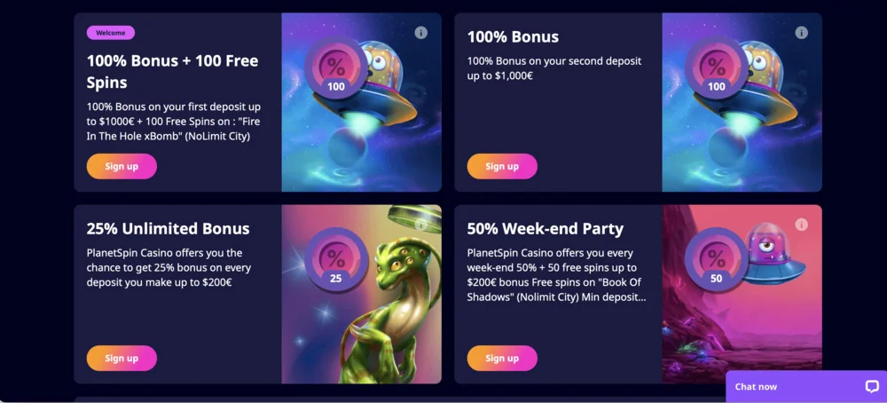 PlanetSpin Casino Promo