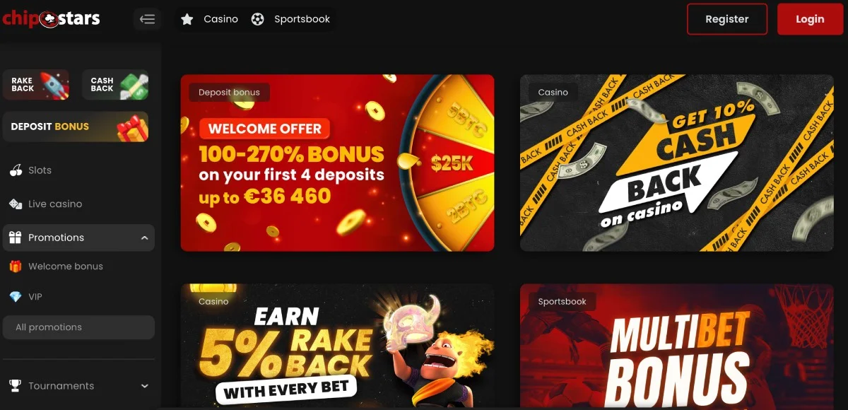 ChipStars Casino Bonus Program