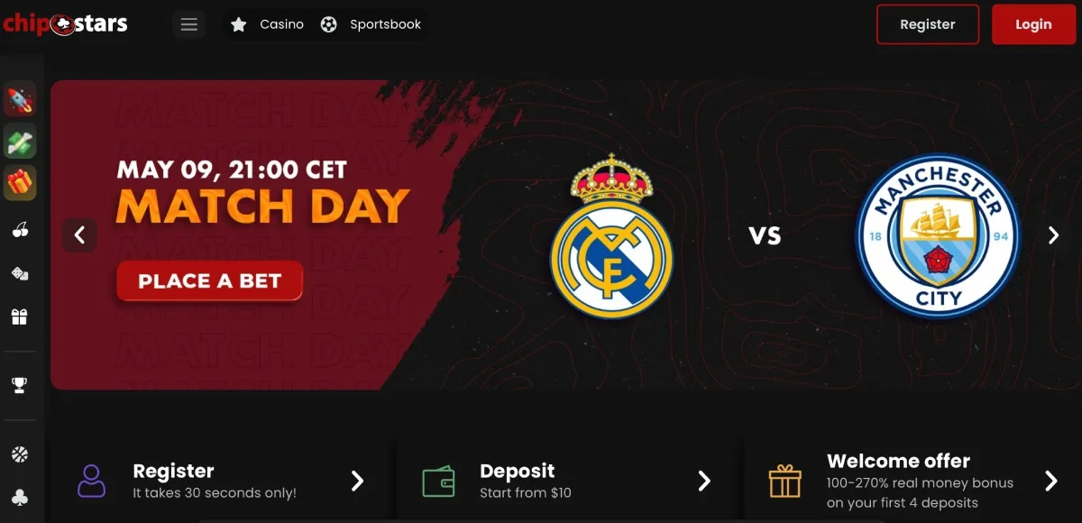 ChipStars Casino Homepage