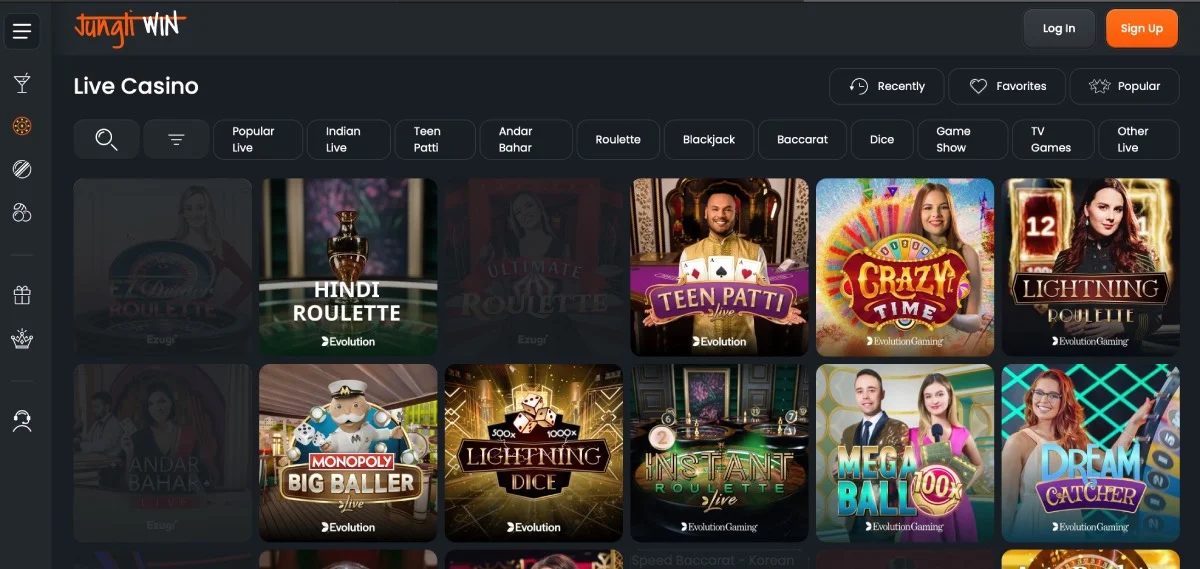 JungliWin Casino Live Games