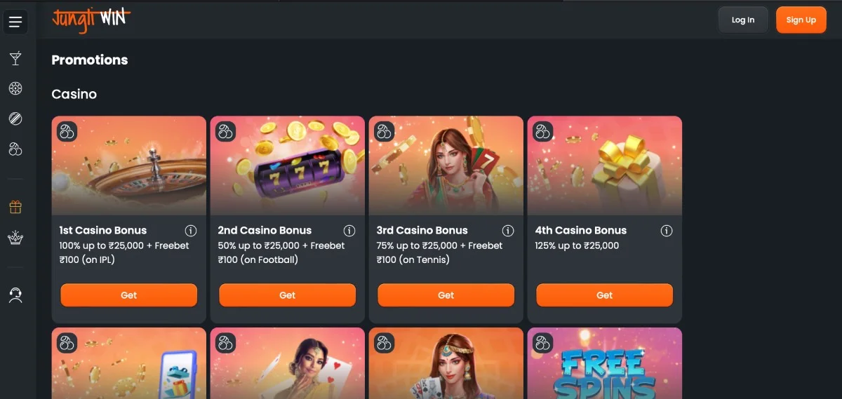 JungliWin Casino Bonuses