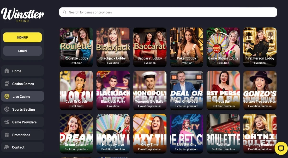 Winstler Casino Live Games