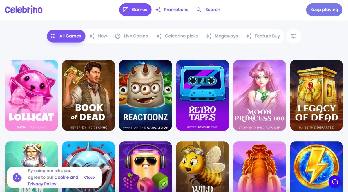 Celebrino Casino Games