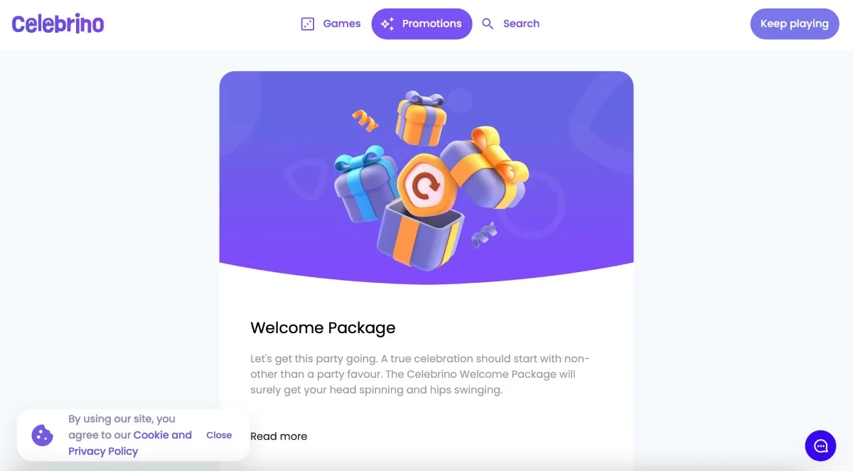 Celebrino Casino Bonus Program