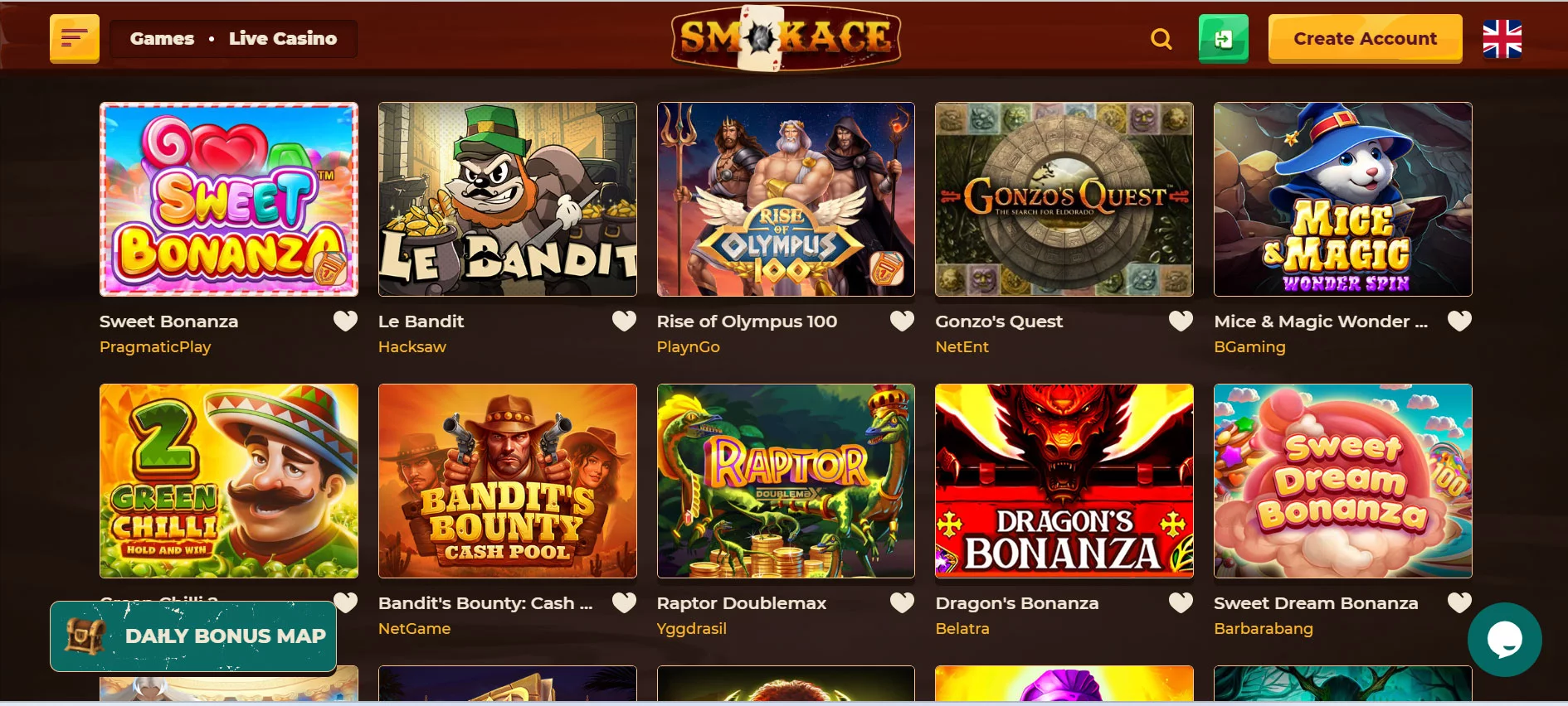 SmokeAce Casino Slot Games