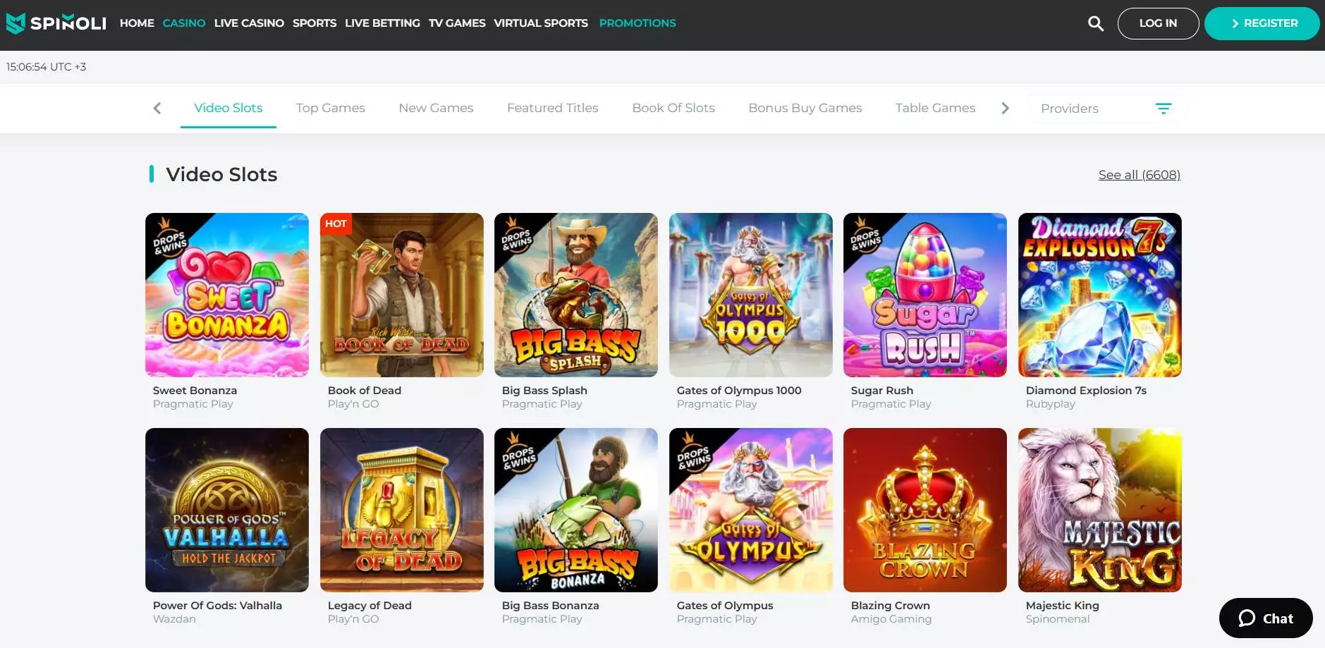 Spinoli Casino Slots Section