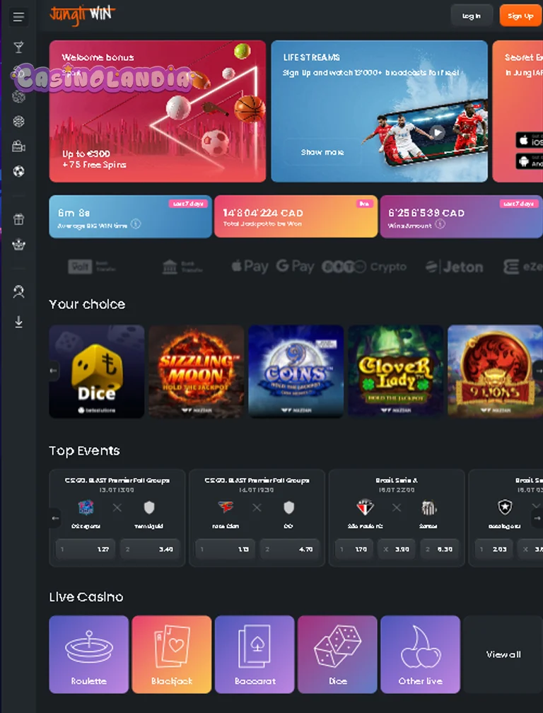 Tablet View V JungliWin casino