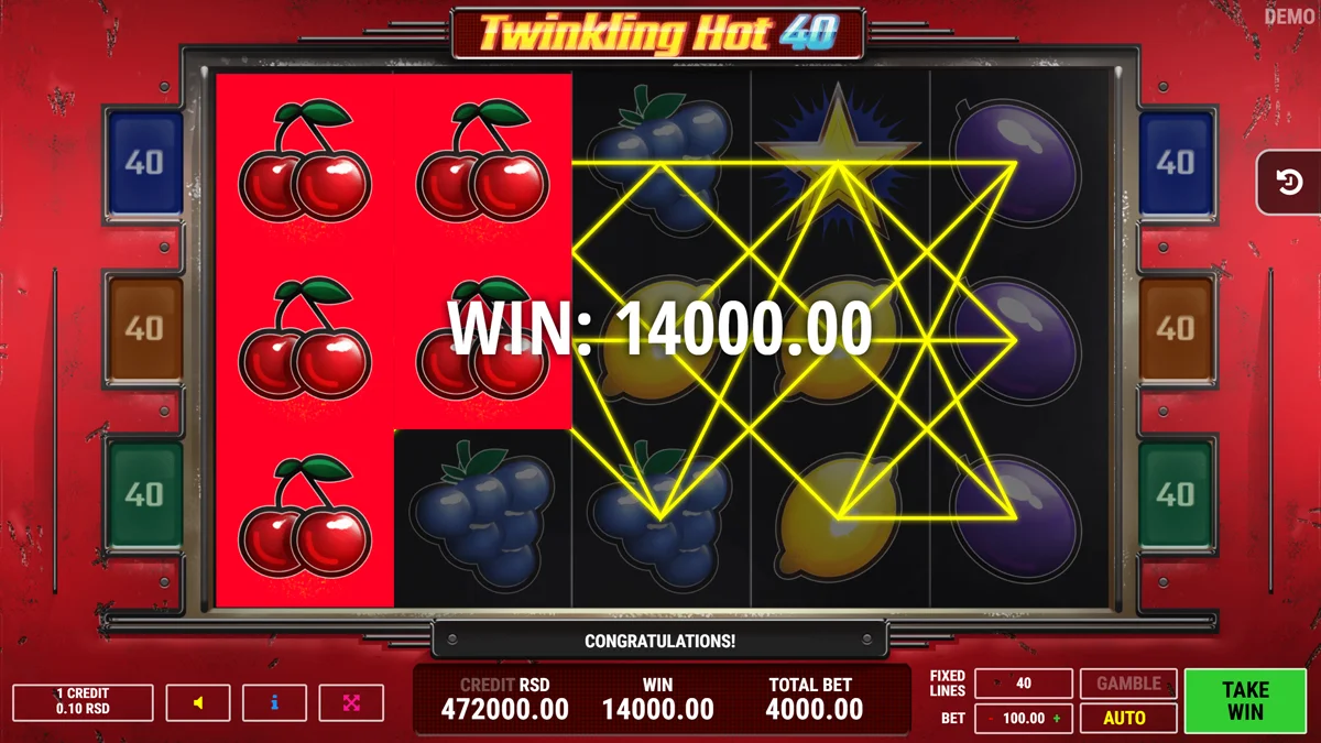 Twinkling Hot 40 Win