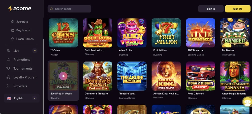 Zoome Casino Slots