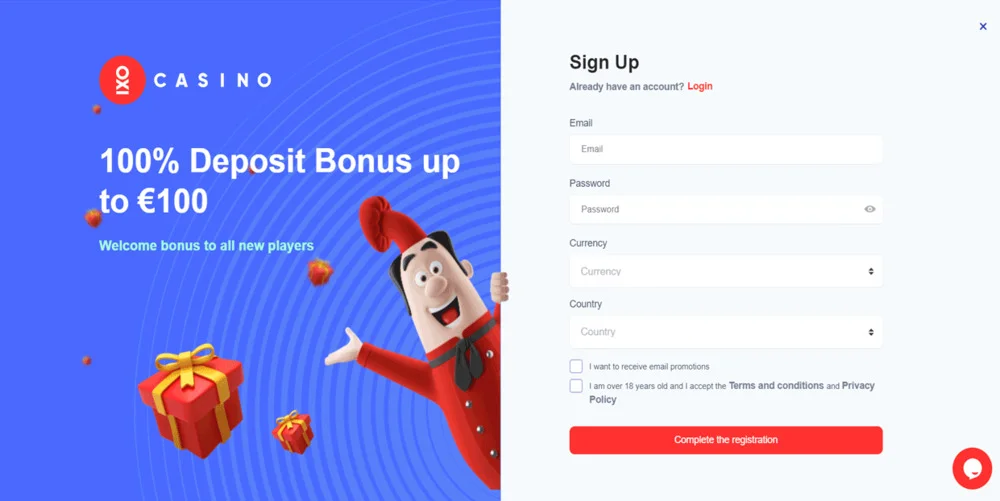 Oxi Casino Registration