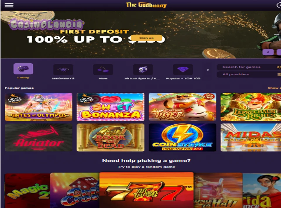 Bunny Casino Tablet View Landscape