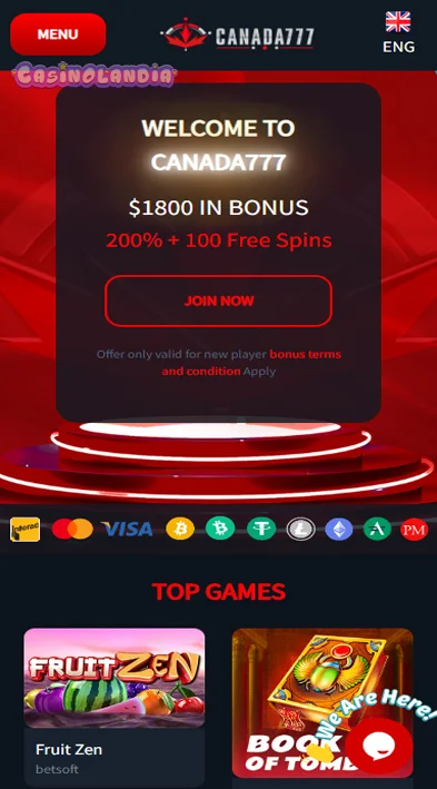 Canada Casino Mobile View
