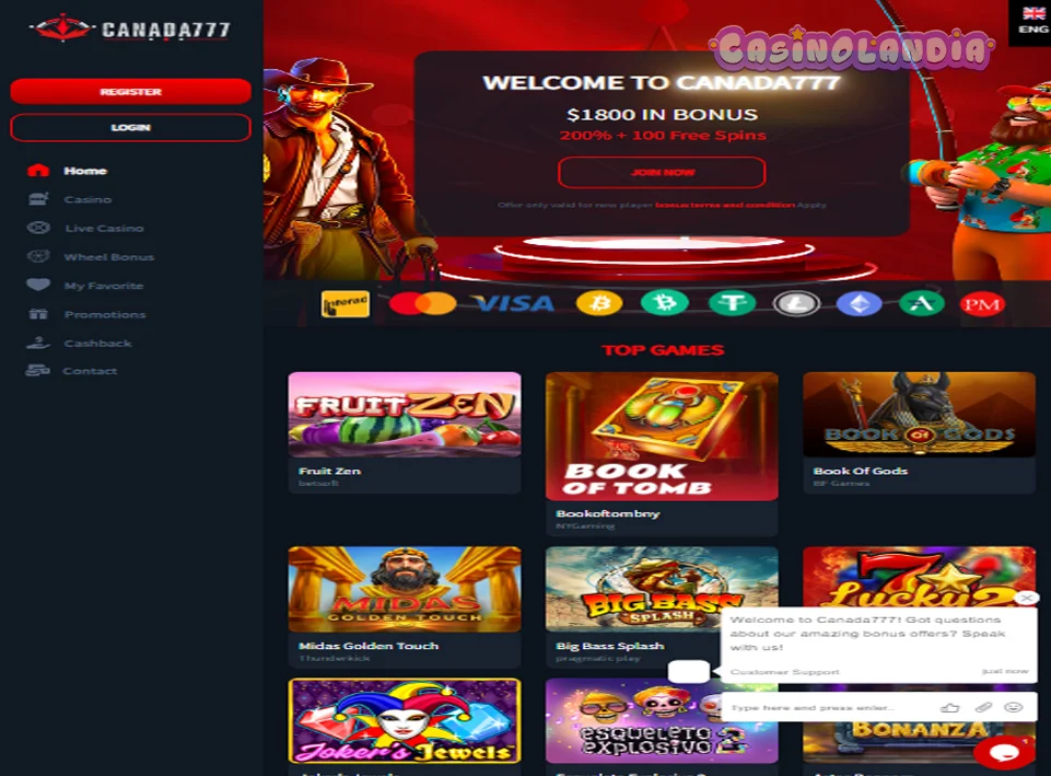 Canada Casino Tablet View Landscape