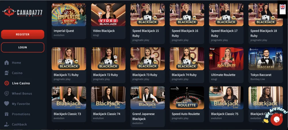 Canada777 Casino Live Games