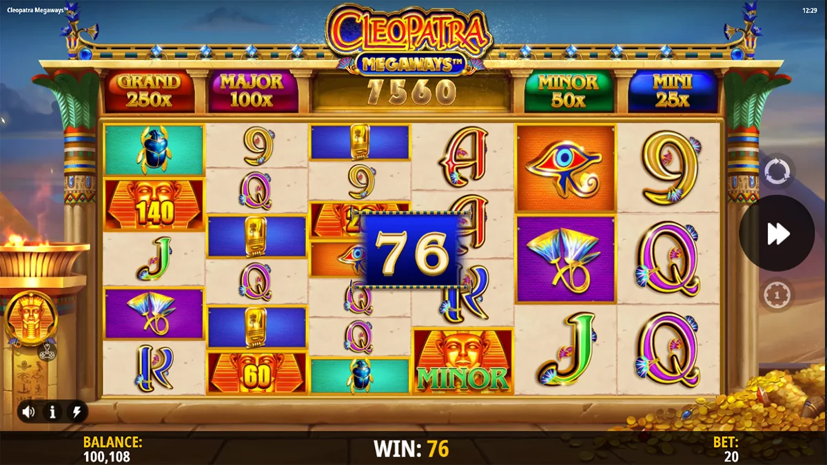 Cleopatra Megaways Win
