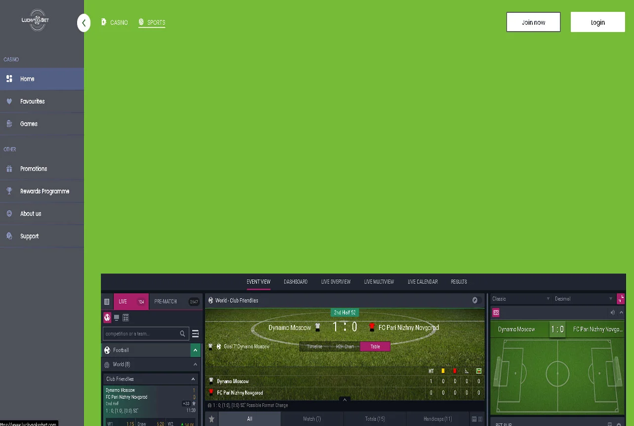 Desktop LuckyBet casino
