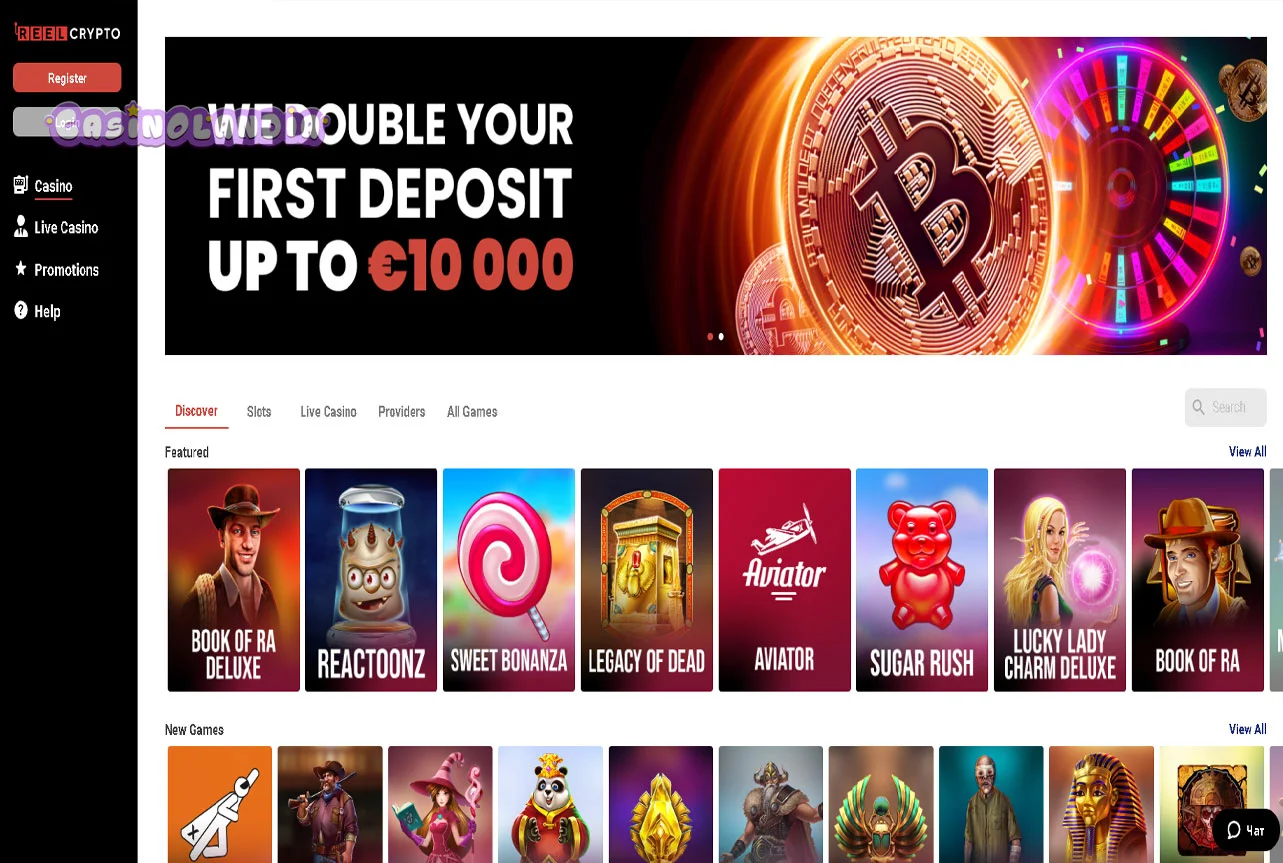 Desktop ReelCrypto casino