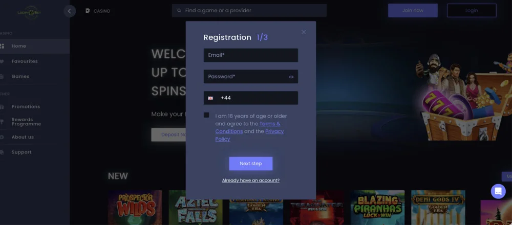 LuckyPokerBet Casino Signup