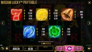 Madam Lucky Paytable 2