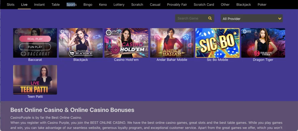 Casino Purple Live