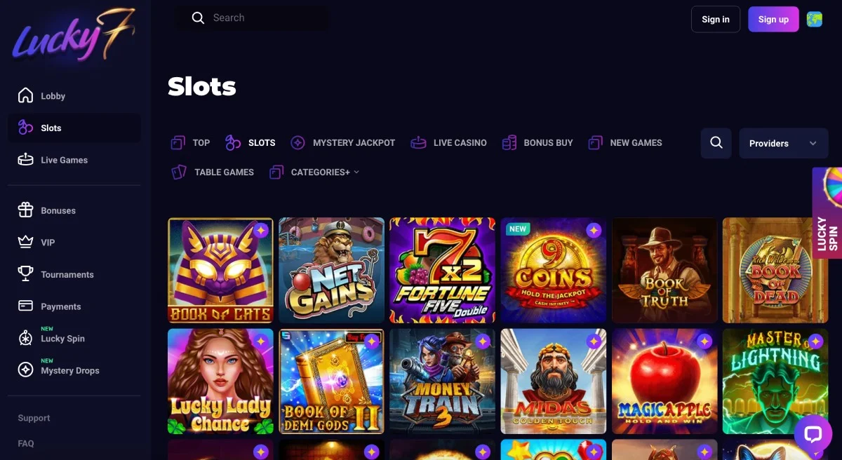 Lucky7even Casino Games