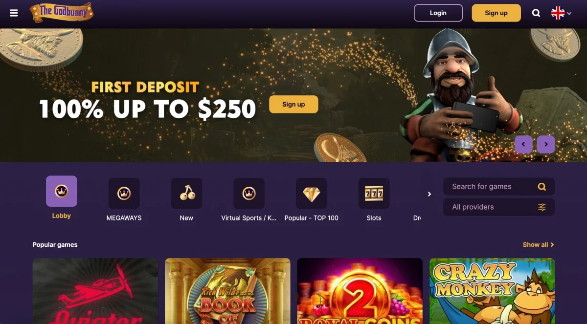 GodBunny Casino Homepage