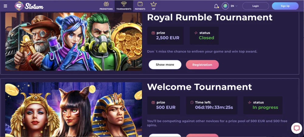Slotum Casino Tournaments