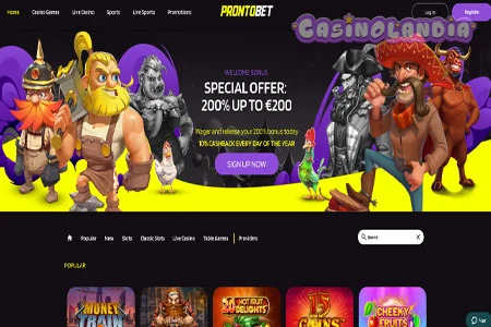 Prontobet desktop view