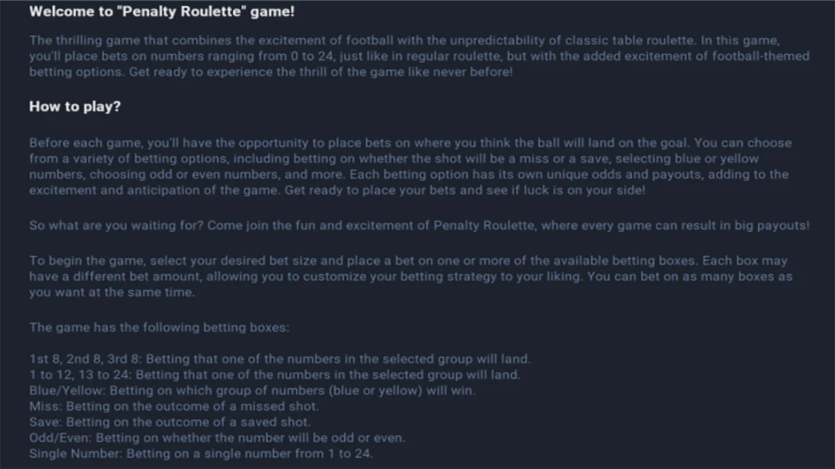 Penalty Roulette Rules
