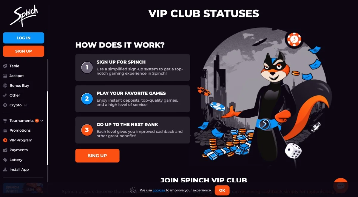 Spinch Casino VIP Club