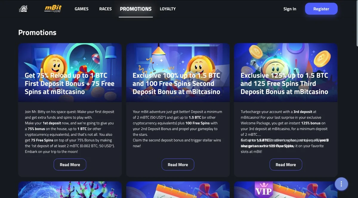 mBit Casino Bonuses