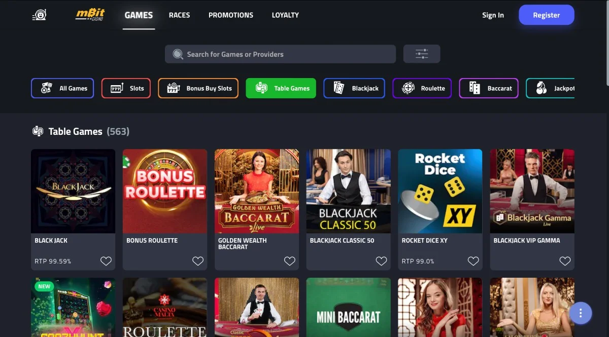 mBit Casino Live Casino