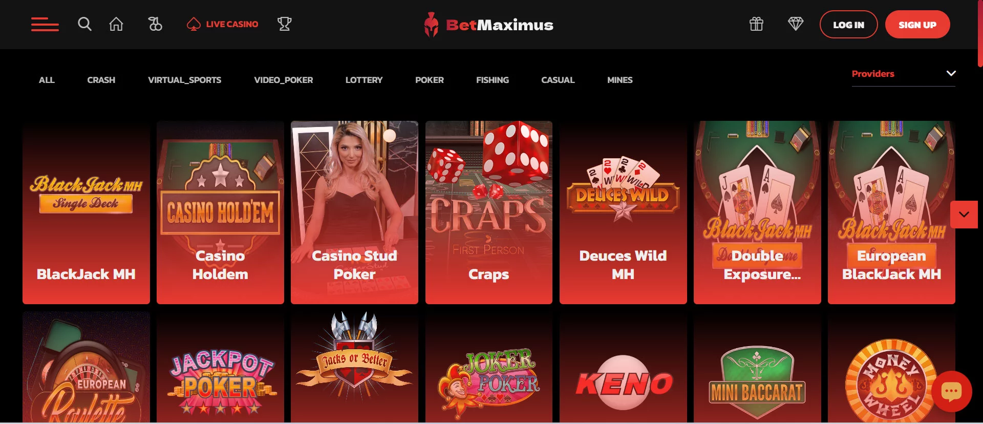 BetMaximus Casino Live Casino Games