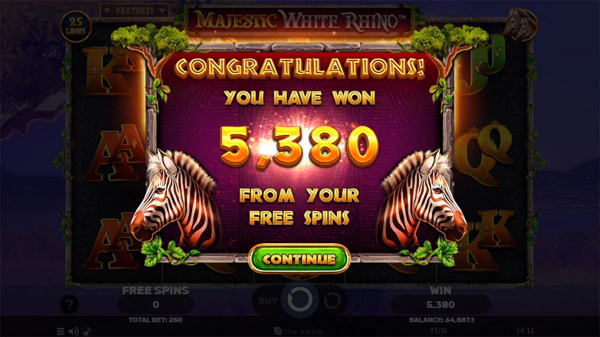 Majestic White Rhino Total Win