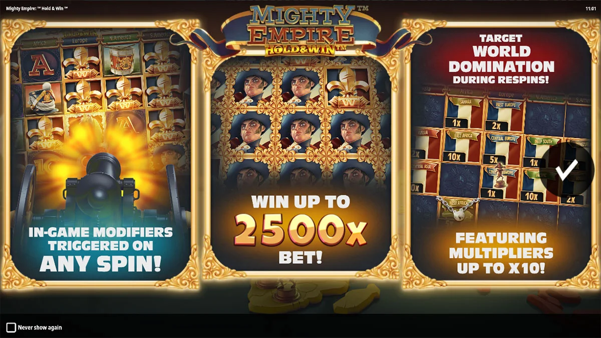 Mighty Empire Hold & Win Homescreen