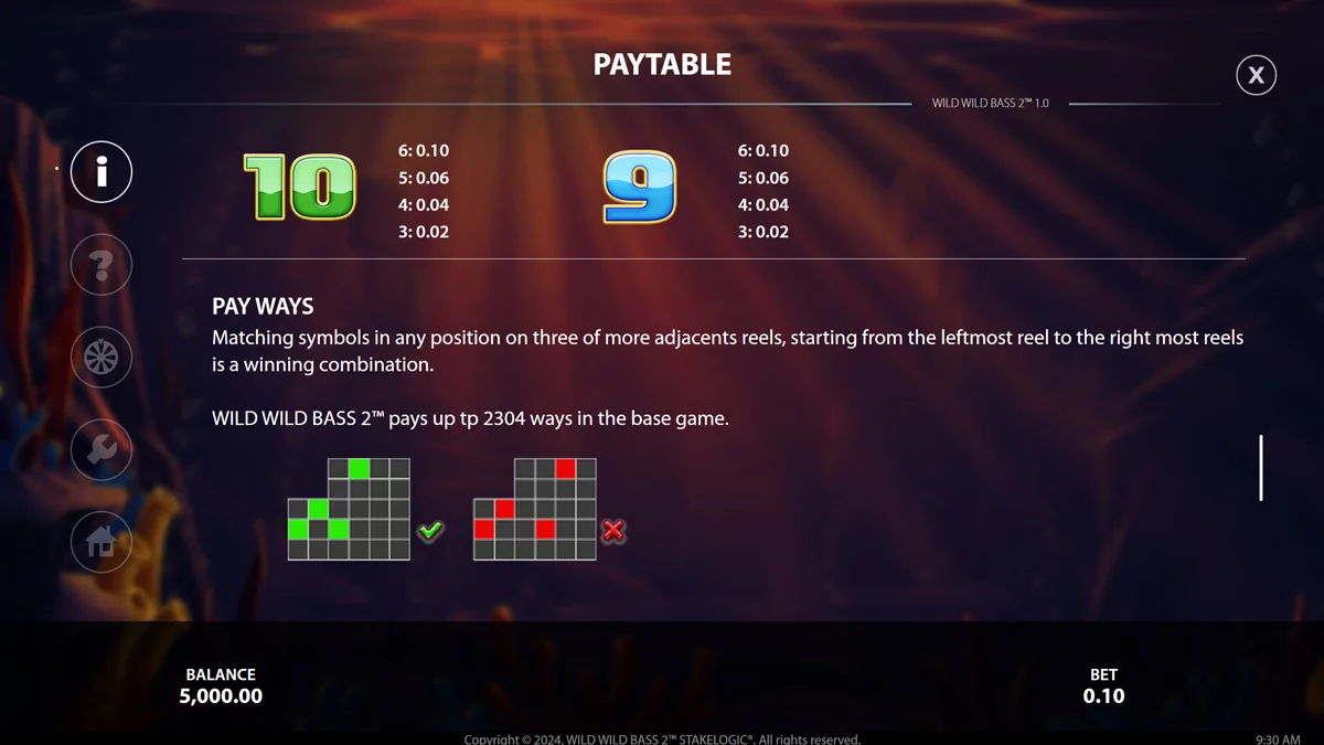 Wild Wild Bass 2 paytable 2