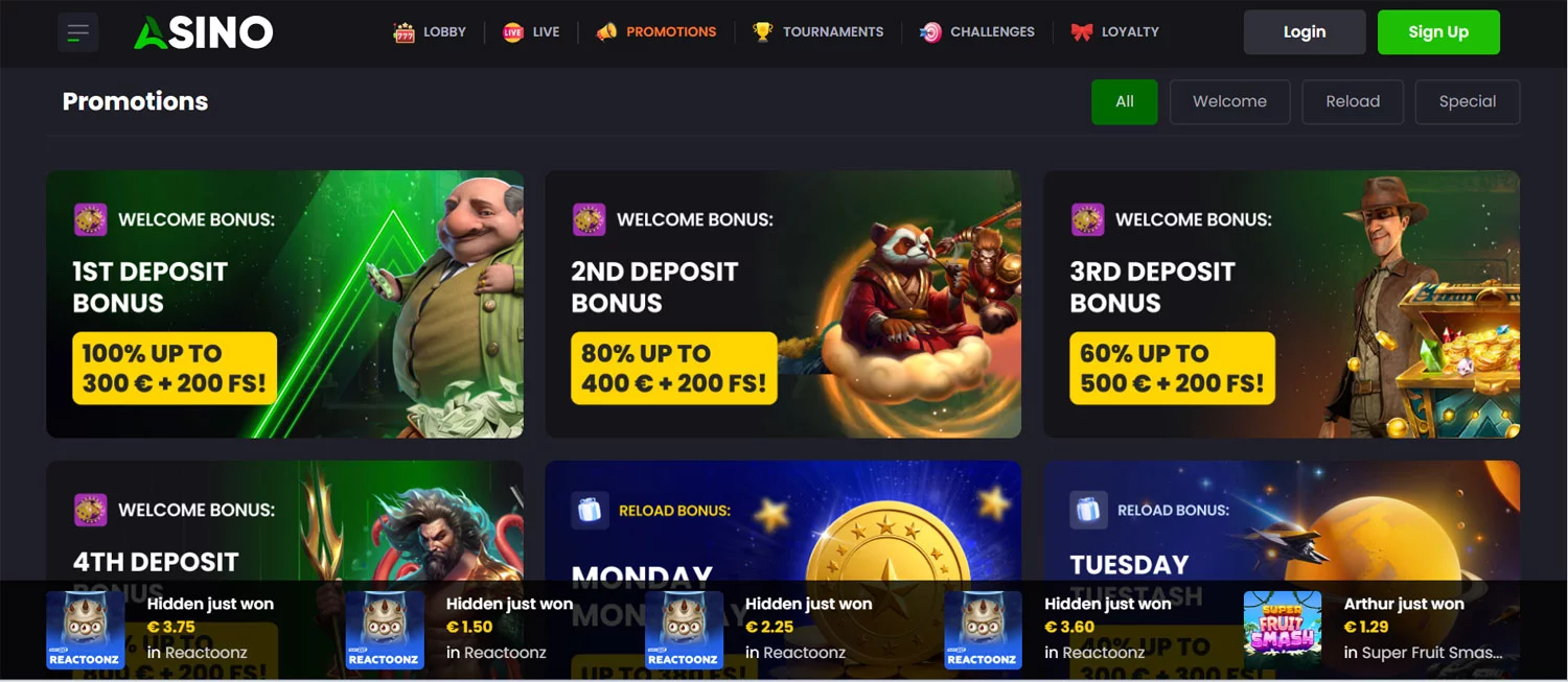 Asino Casino Promotions