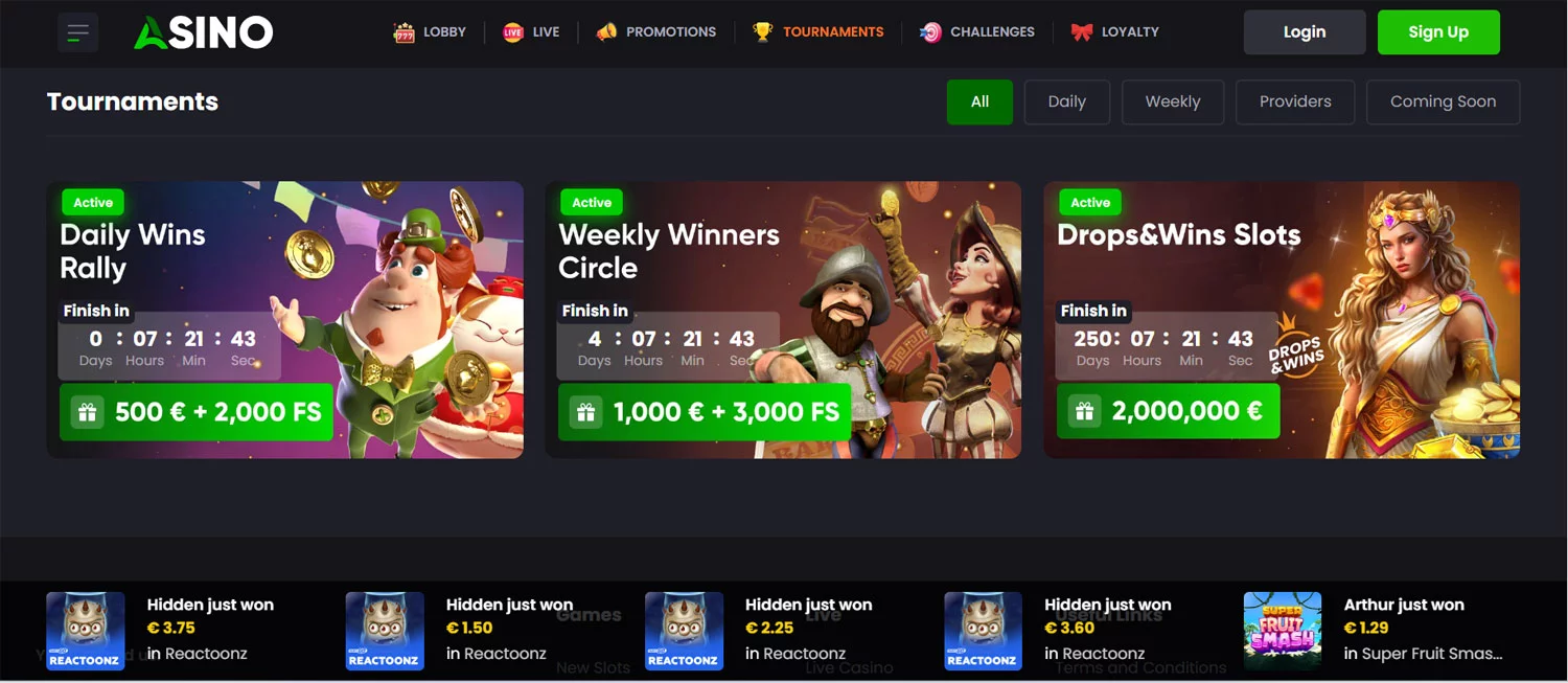 Asino Casino Tournaments