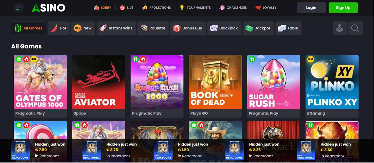 Asino Casino Loyalty Slot Games