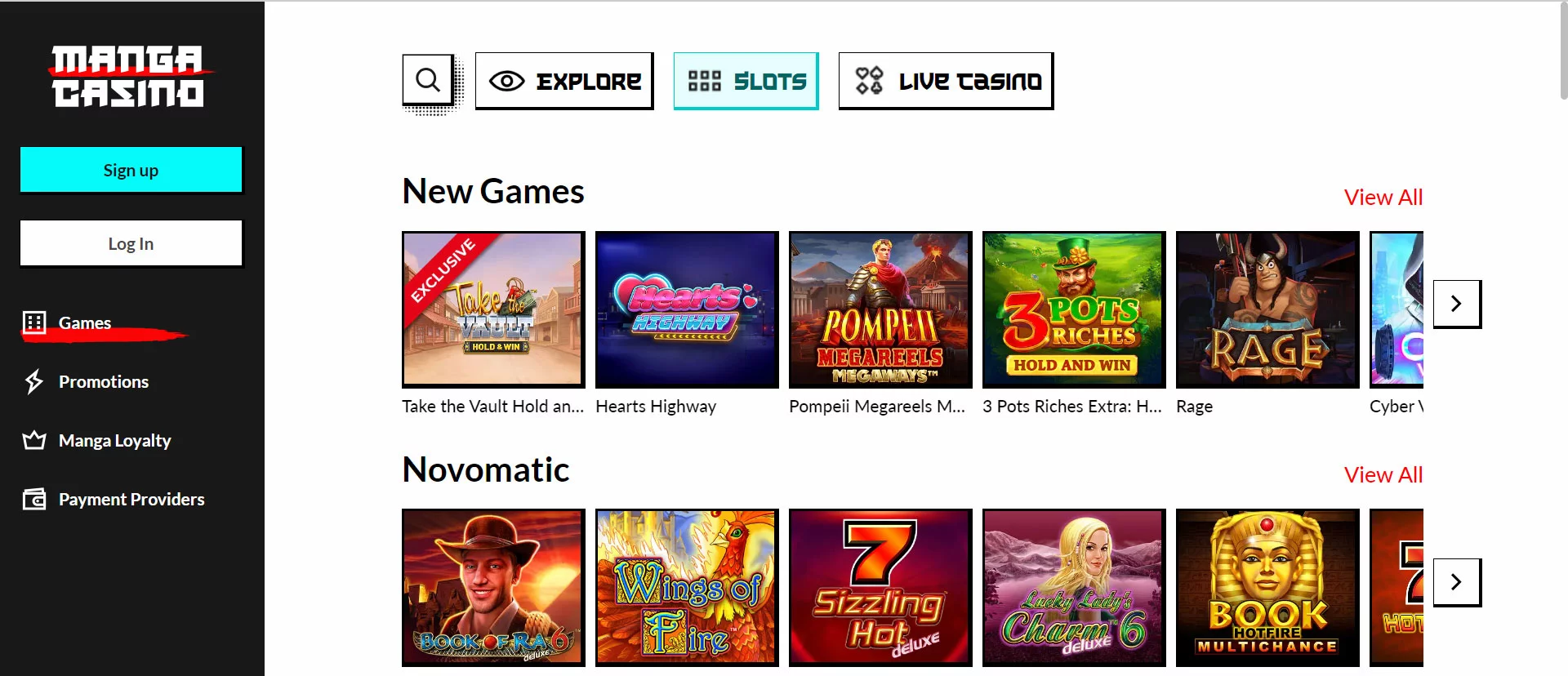 Manga Casino Slot Games