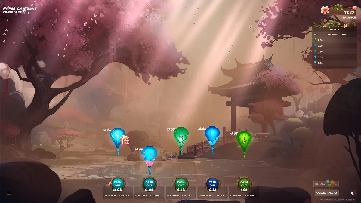 Paper Lanterns Crash Game Play