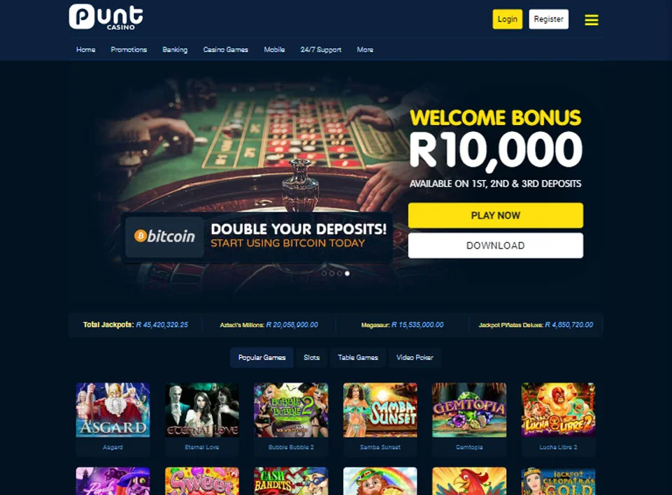 Punt Casino Tablet Horizontal View