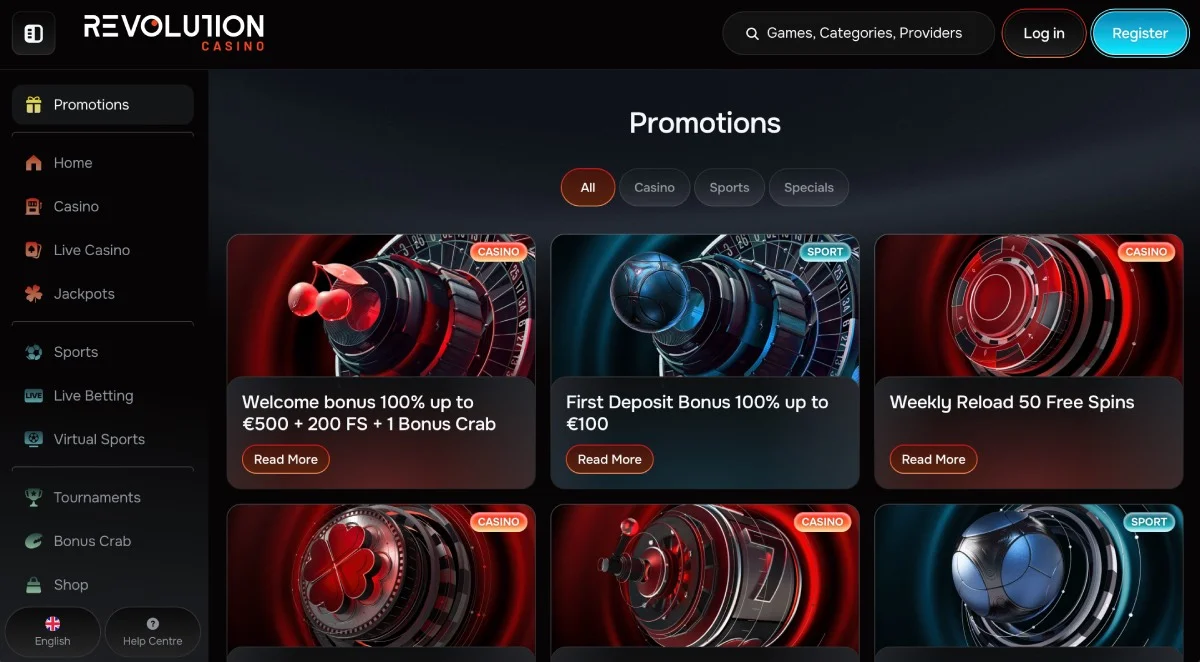 Revolution Casino Promotions