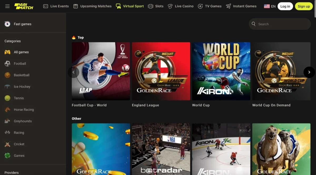 Parimatch Casino Virtual Sports